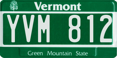 VT license plate YVM812