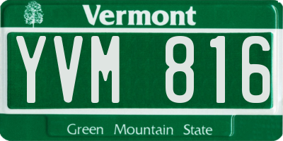 VT license plate YVM816