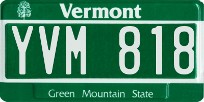 VT license plate YVM818