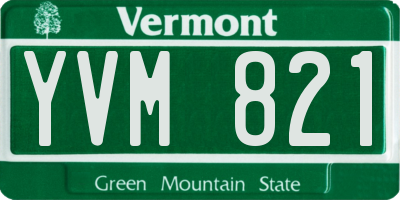 VT license plate YVM821
