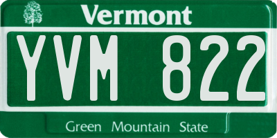 VT license plate YVM822