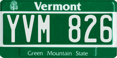 VT license plate YVM826