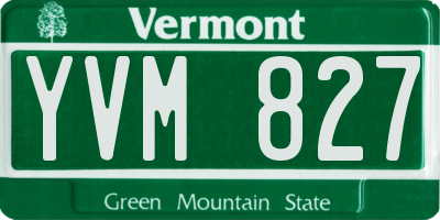 VT license plate YVM827