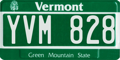 VT license plate YVM828