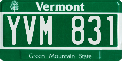 VT license plate YVM831