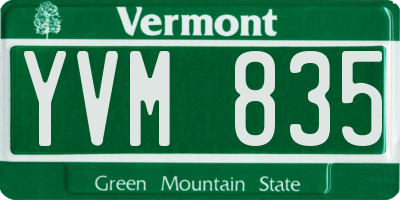 VT license plate YVM835