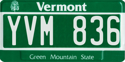 VT license plate YVM836