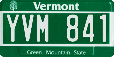 VT license plate YVM841