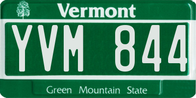VT license plate YVM844