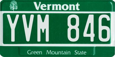 VT license plate YVM846