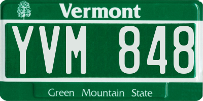 VT license plate YVM848