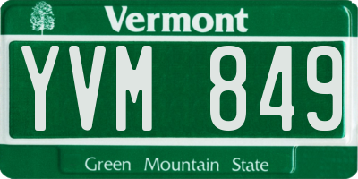 VT license plate YVM849