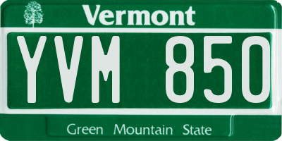 VT license plate YVM850