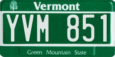 VT license plate YVM851