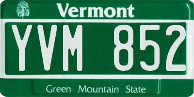 VT license plate YVM852