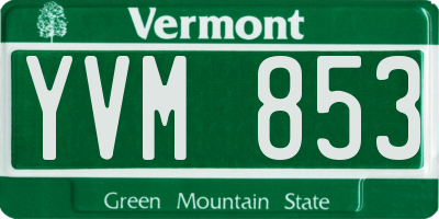 VT license plate YVM853