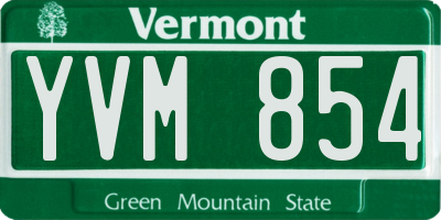 VT license plate YVM854