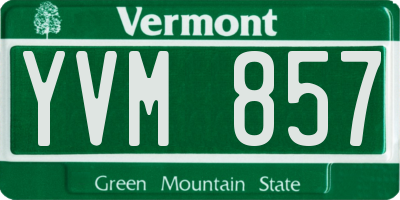 VT license plate YVM857
