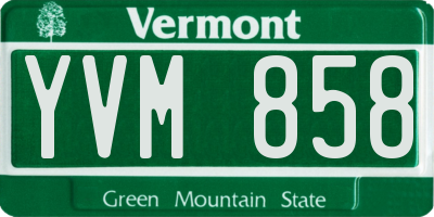 VT license plate YVM858