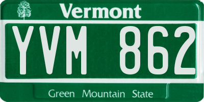 VT license plate YVM862