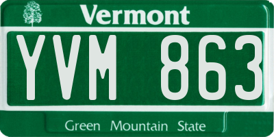 VT license plate YVM863