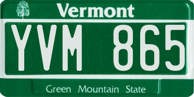 VT license plate YVM865