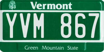 VT license plate YVM867