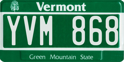 VT license plate YVM868