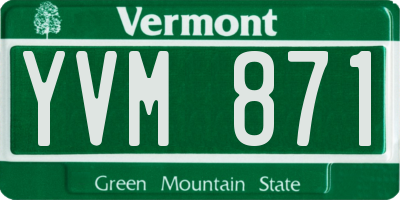VT license plate YVM871