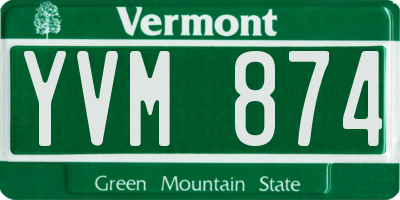 VT license plate YVM874