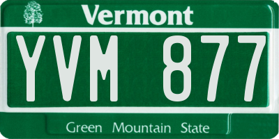 VT license plate YVM877