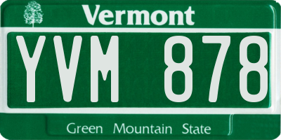 VT license plate YVM878