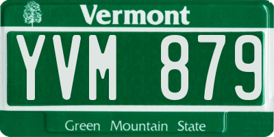 VT license plate YVM879