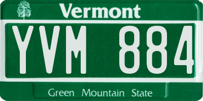 VT license plate YVM884