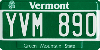 VT license plate YVM890