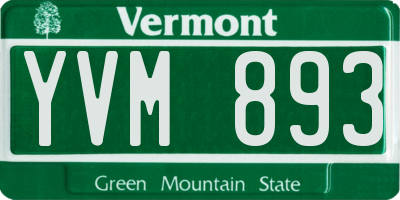 VT license plate YVM893