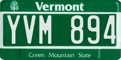 VT license plate YVM894
