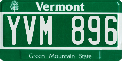 VT license plate YVM896