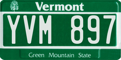 VT license plate YVM897