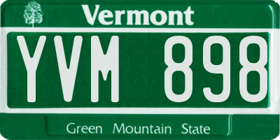 VT license plate YVM898