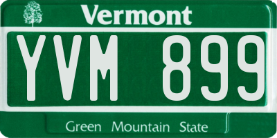 VT license plate YVM899