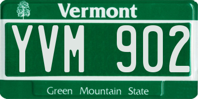 VT license plate YVM902