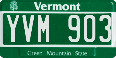 VT license plate YVM903