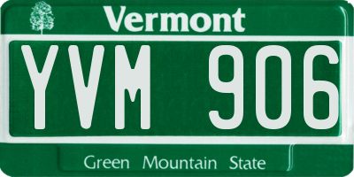 VT license plate YVM906