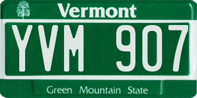 VT license plate YVM907