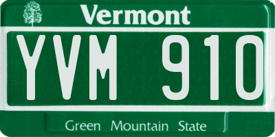VT license plate YVM910