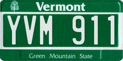VT license plate YVM911