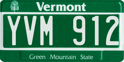 VT license plate YVM912