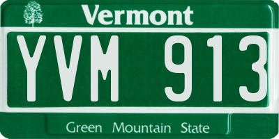 VT license plate YVM913