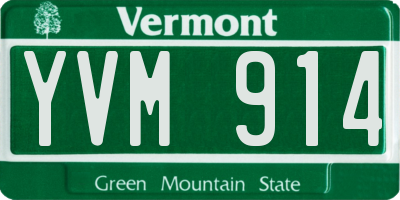 VT license plate YVM914